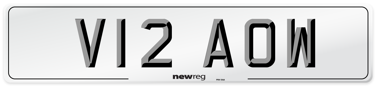 V12 AOW Number Plate from New Reg